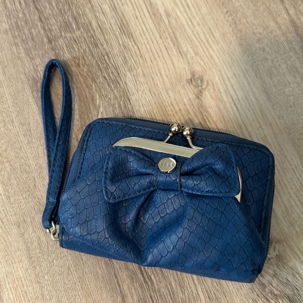 Snakeskin Blue Elle Clutch Purse Wristlet